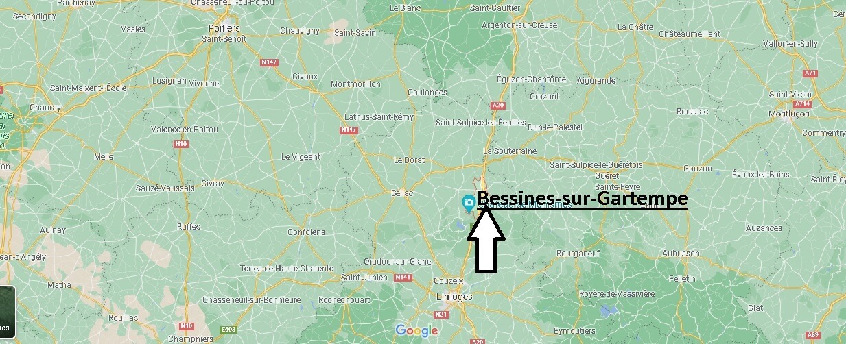 Où se situe Bessines-sur-Gartempe (Code postal 87250)