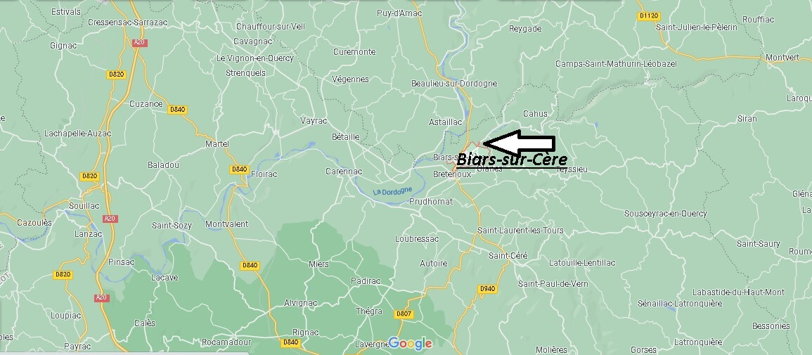Où se situe Biars-sur-Cère (Code postal 46130)