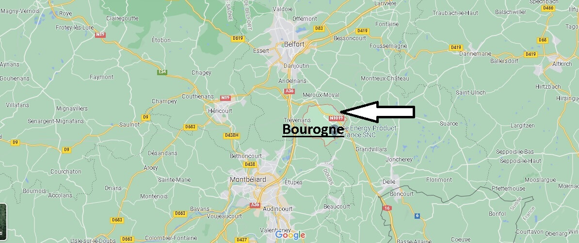 Où se situe Bourogne (Code postal 90140)