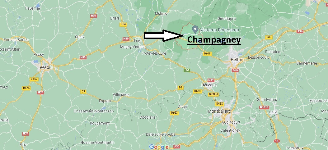 Où se situe Champagney (Code postal 70290)