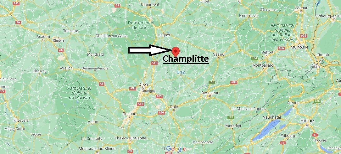 Où se situe Champlitte (Code postal 70600)