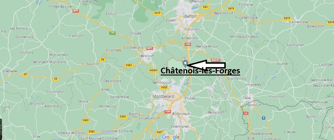 Où se situe Châtenois-les-Forges (Code postal 90700)