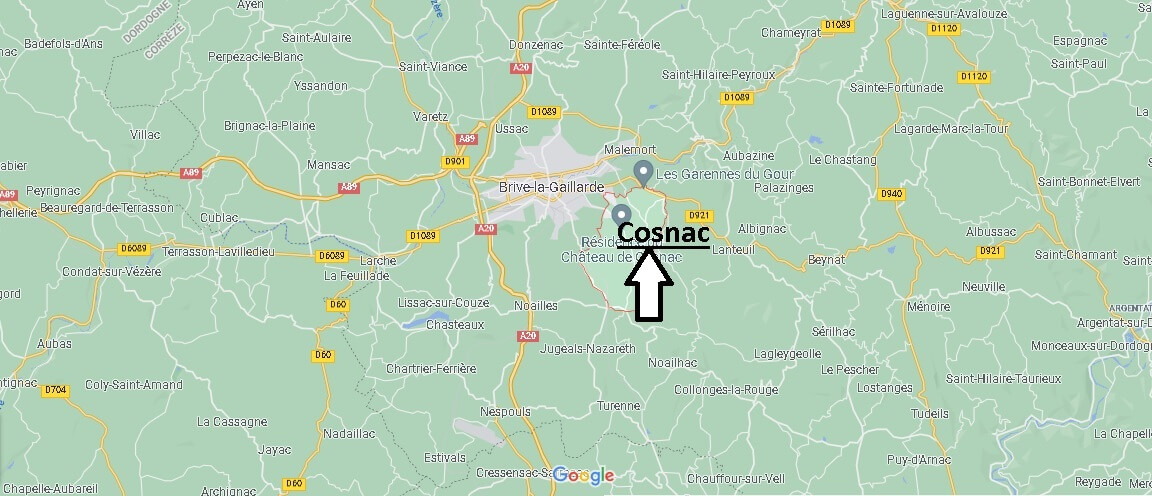 Où se situe Cosnac (Code postal 19360)