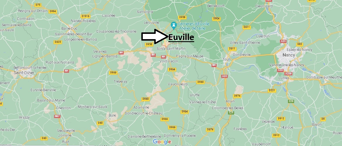 Où se situe Euville (Code postal 55200)