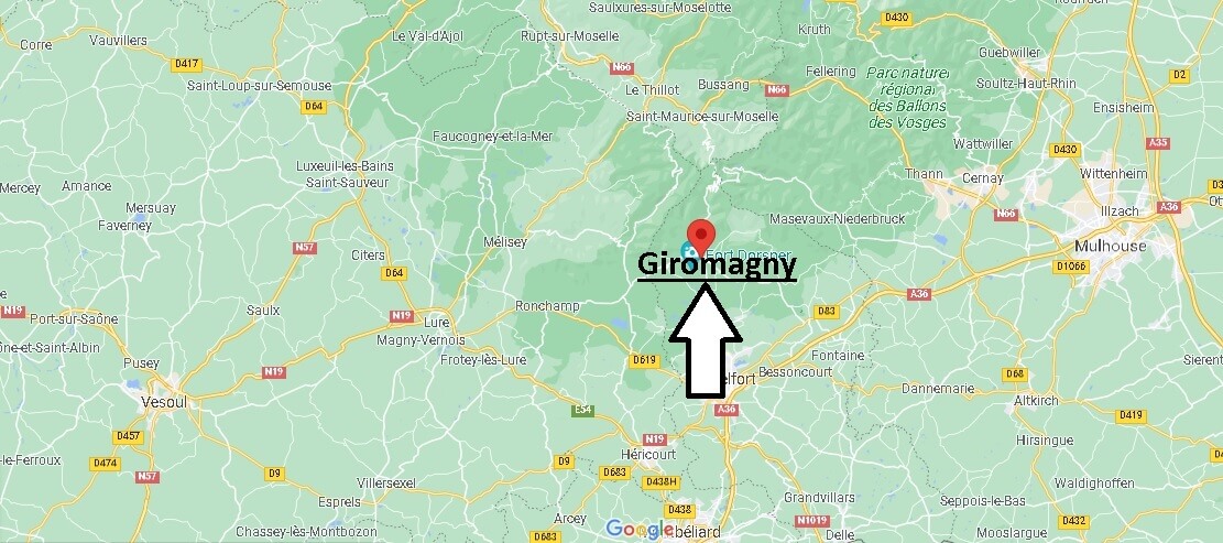 Où se situe Giromagny (Code postal 90200)