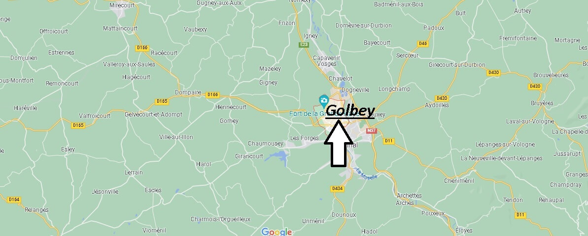Où se situe Golbey (Code postal 88190)