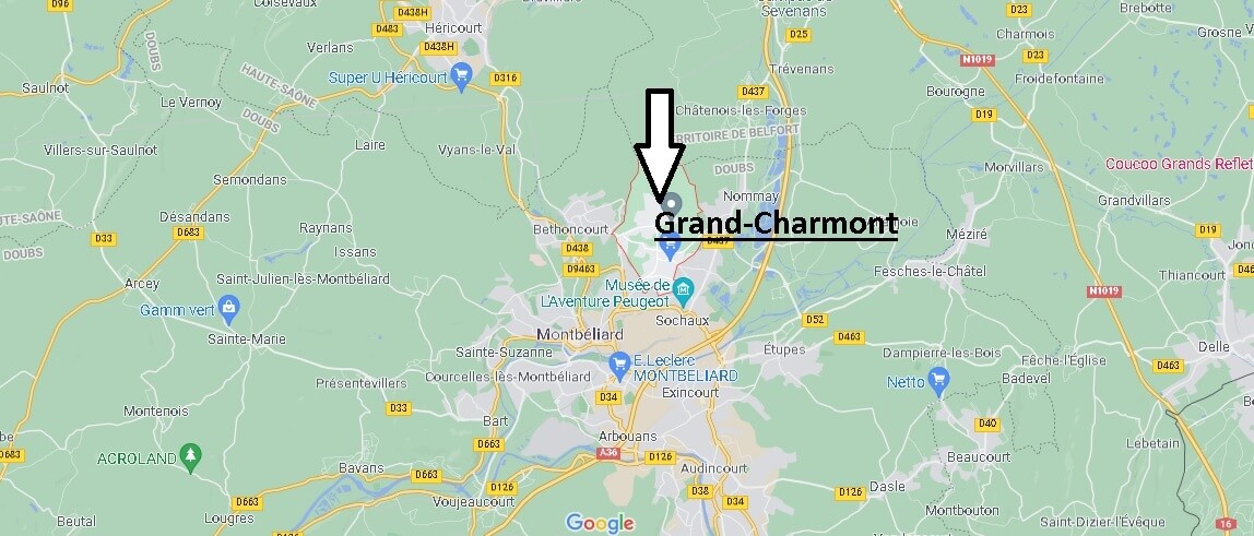 Où se situe Grand-Charmont (Code postal 25200)
