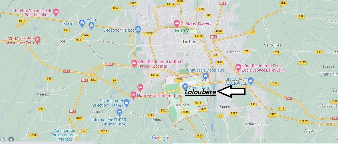 Où se situe Laloubère (Code postal 65310)