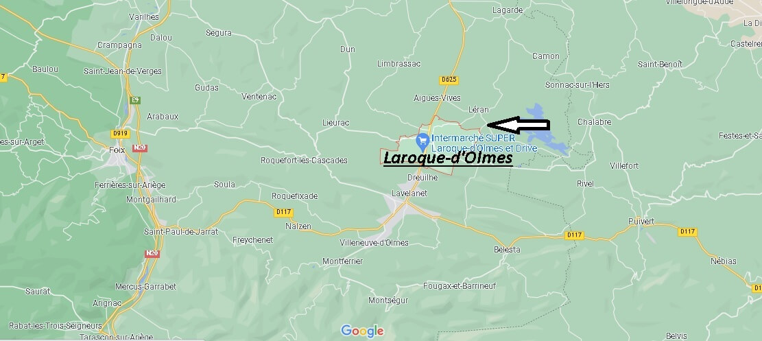 Où se situe Laroque-d'Olmes (Code postal 09600)