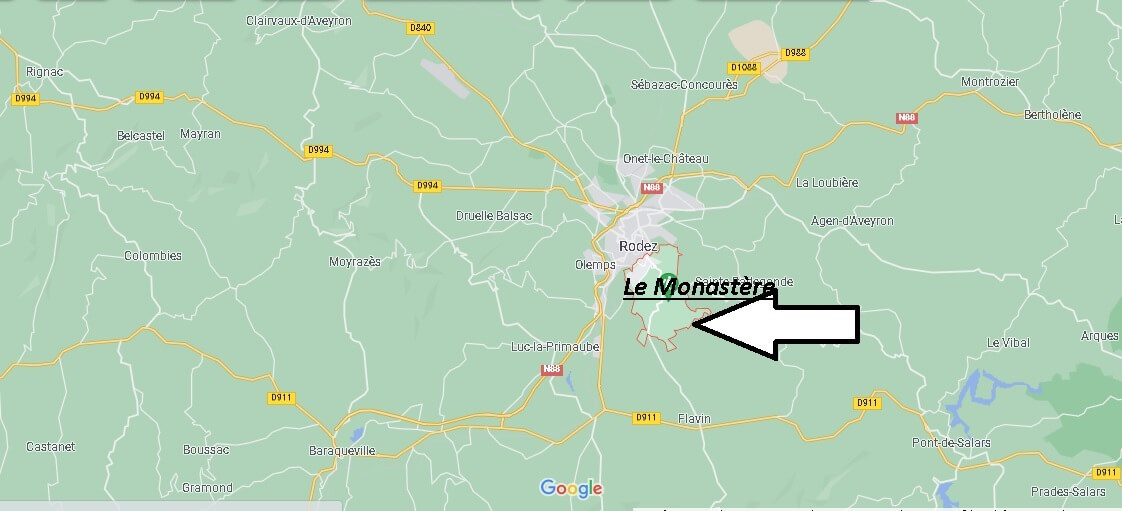 Où se situe Le Monastère (Code postal 12000)