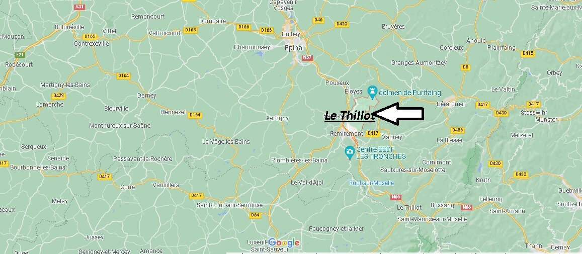 Où se situe Le Thillot (Code postal 88160)