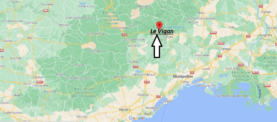Où se situe Le Vigan (Code postal 46300)