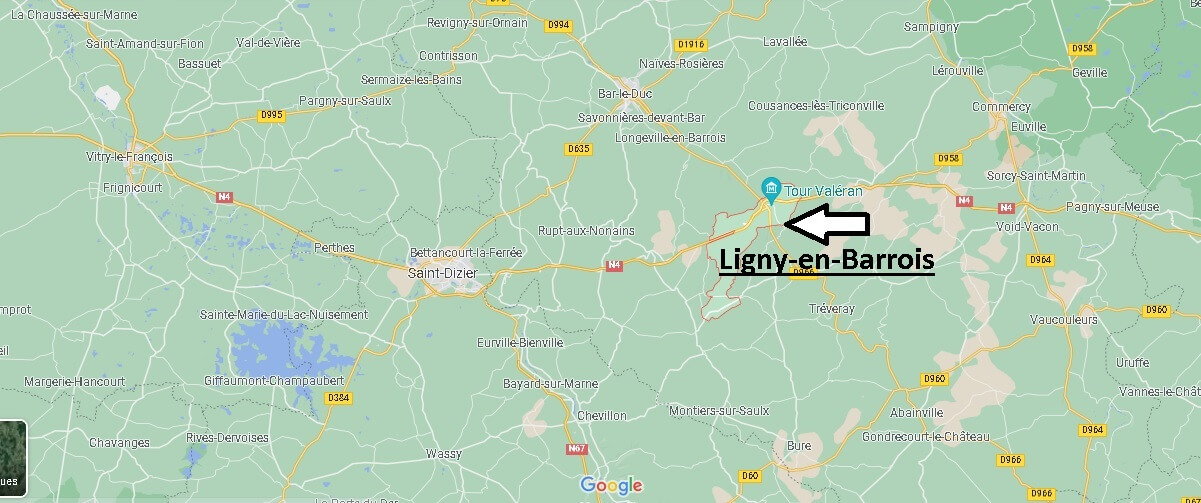 Où se situe Ligny-en-Barrois (Code postal 55500)