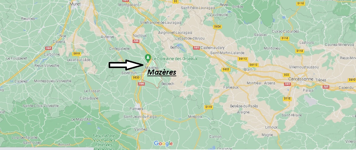 Où se situe Mazères (Code postal 09270)