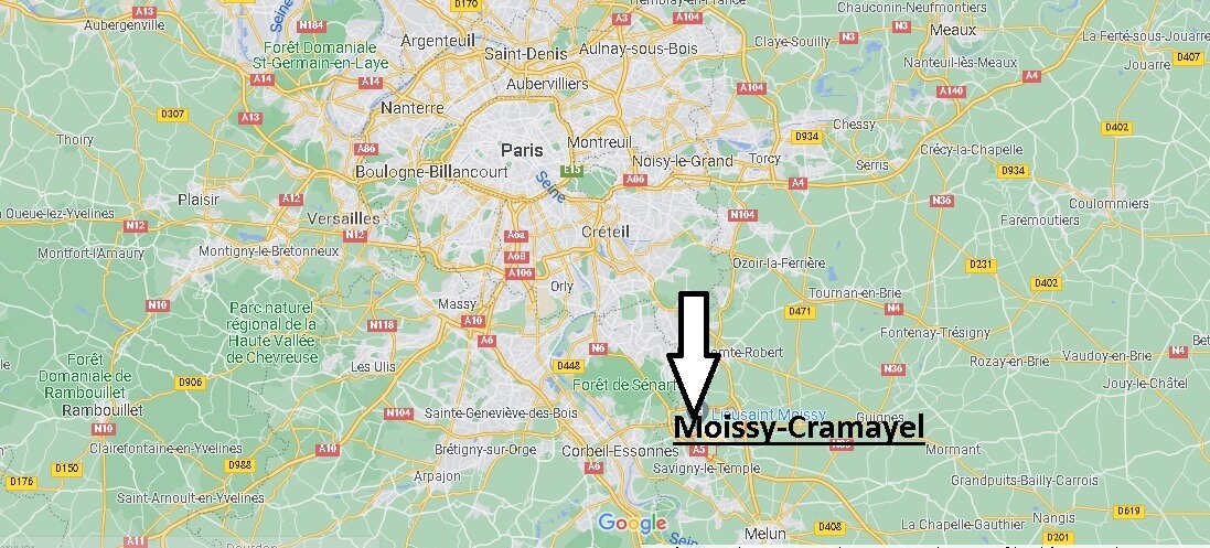 Où se situe Moissy-Cramayel (Code postal 77550)