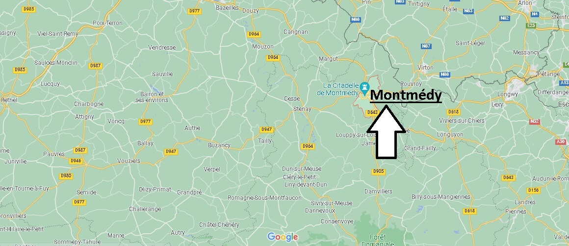 Où se situe Montmédy (Code postal 55600)