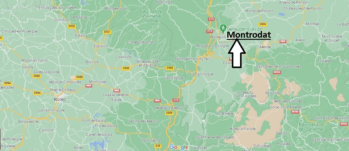 Où se situe Montrodat (Code postal 48100)