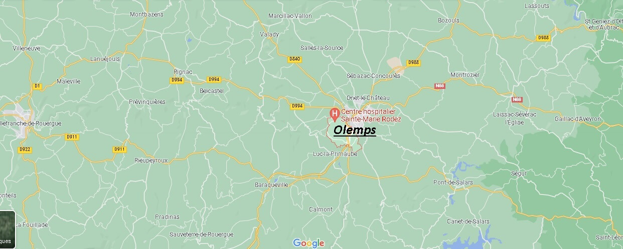 Où se situe Olemps (Code postal 12510)