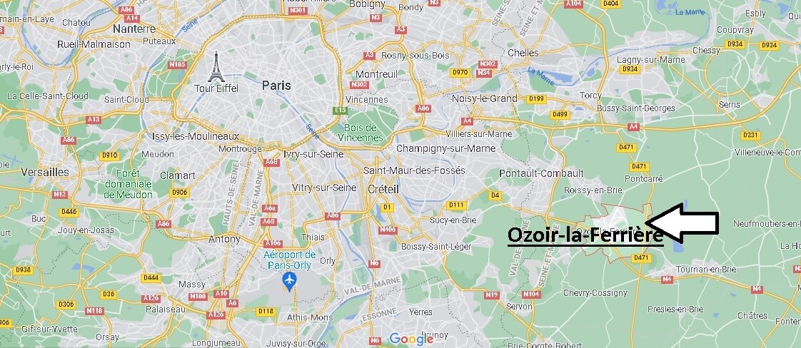 Où se situe Ozoir-la-Ferrière (Code postal 77330)