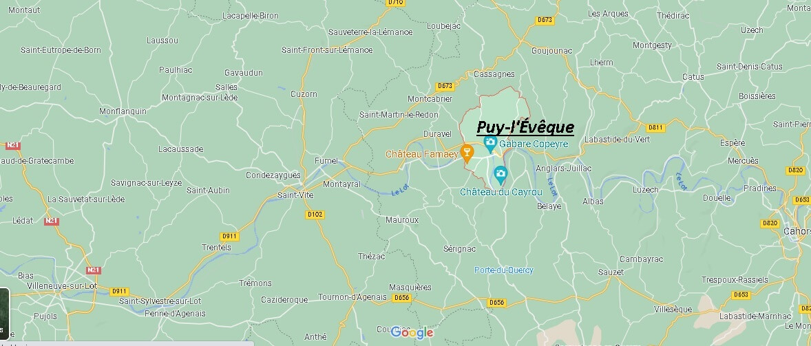 Où se situe Puy-l'Évêque (Code postal 46700)