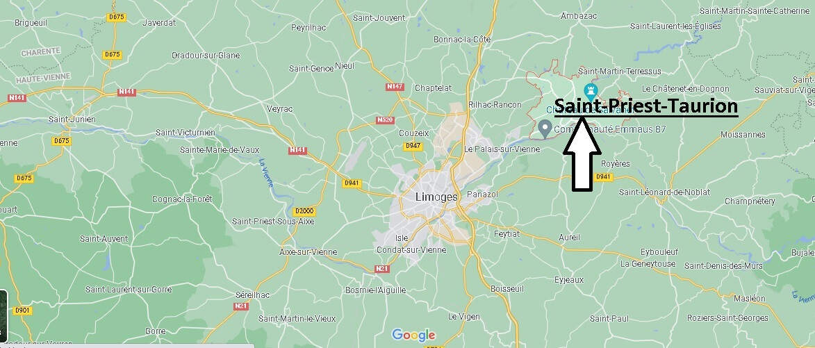 Où se situe Saint-Priest-Taurion (Code postal 87480)