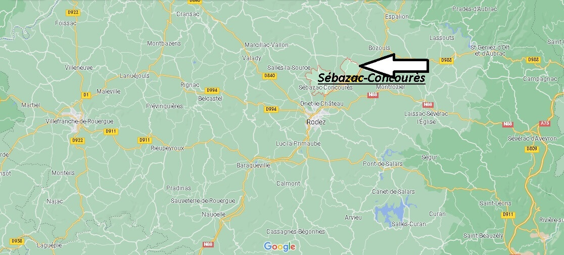 Où se situe Sébazac-Concourès (Code postal 12740)