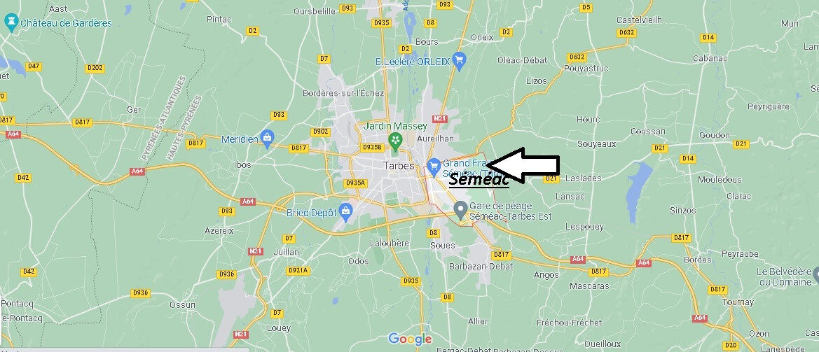 Où se situe Séméac (Code postal 65600)