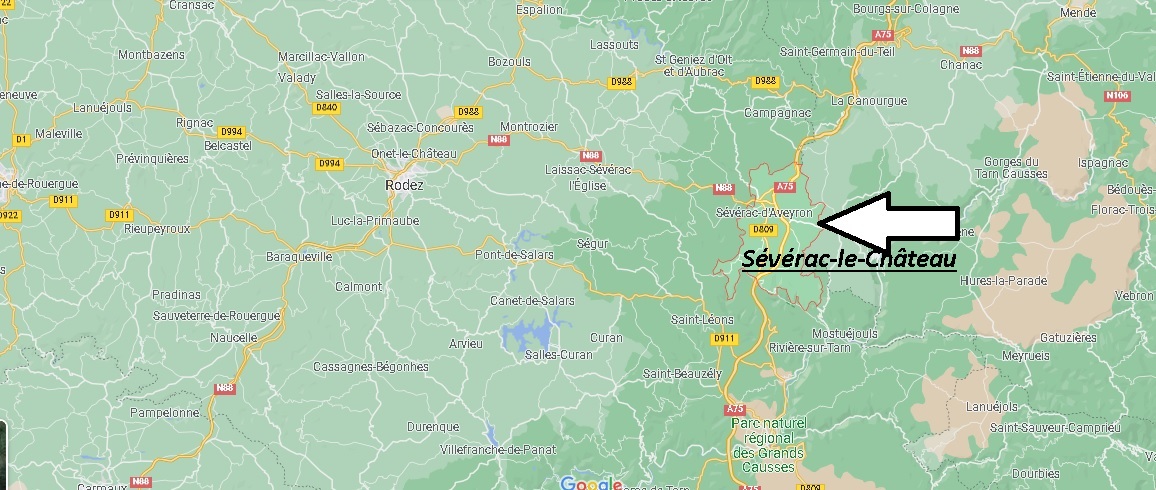 Où se situe Sévérac-le-Château (Code postal 12150)