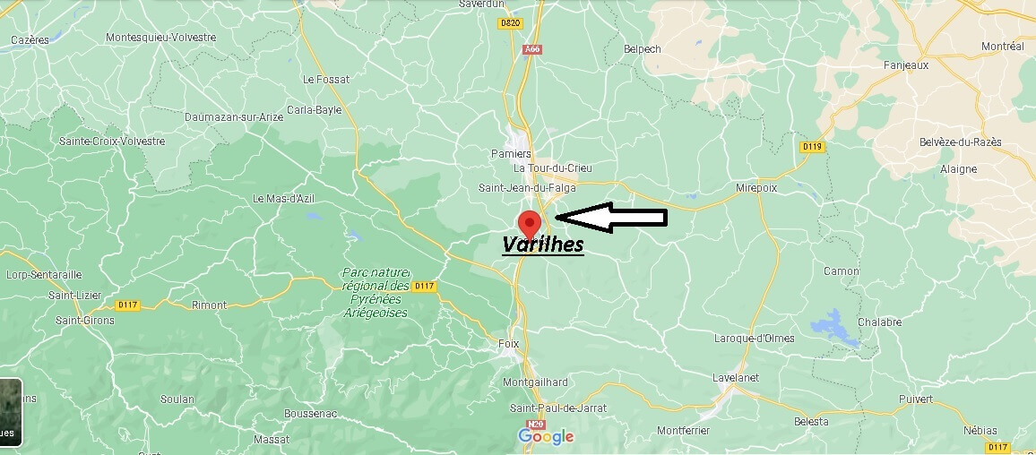 Où se situe Varilhes (Code postal 09120)