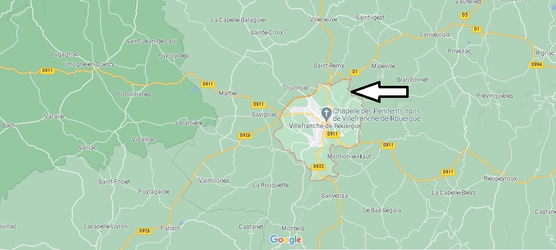 Où se situe Villefranche-de-Rouergue (Code postal 12200)