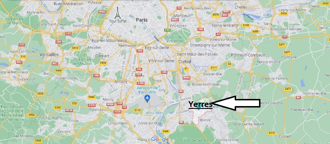 Où se situe Yerres (Code postal 91330)