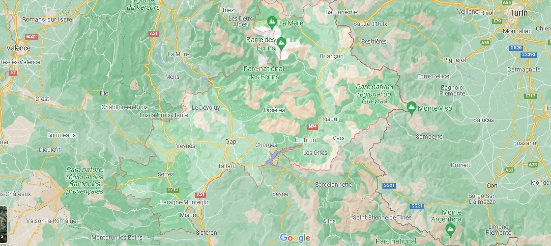 Carte Hautes-Alpes