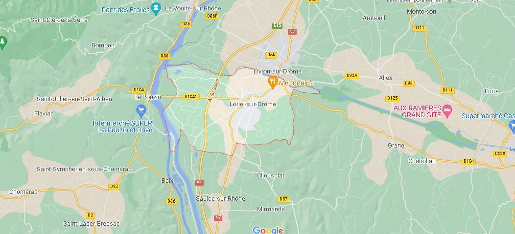 Carte Loriol-sur-Drôme