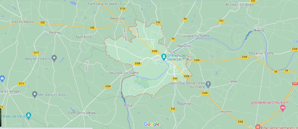 Carte Sablé-sur-Sarthe