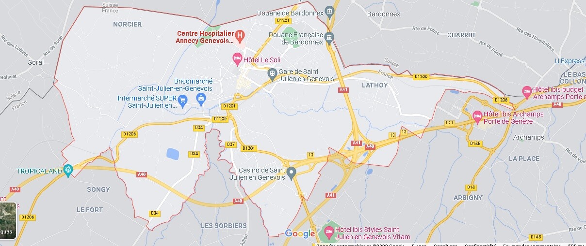 Carte Saint-Julien-en-Genevois