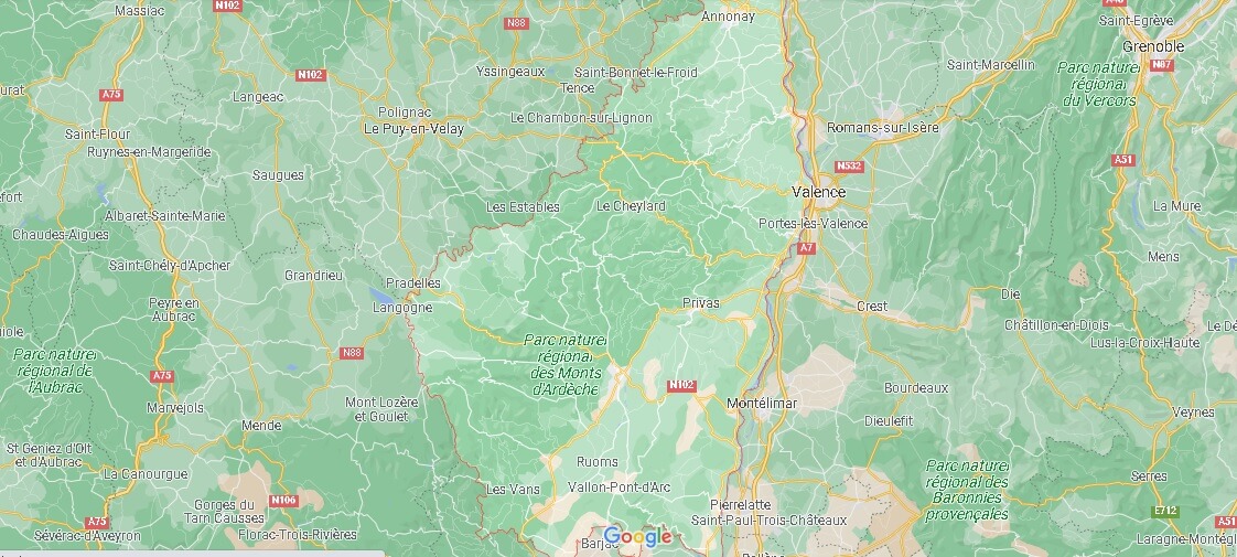 Carte l'Ardèche