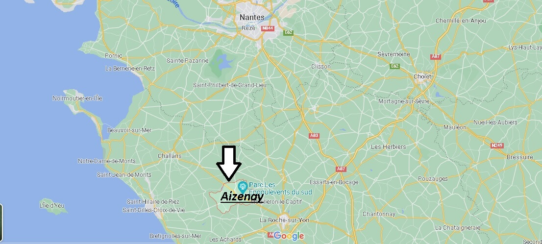 Où se situe Aizenay (Code postal 85190)