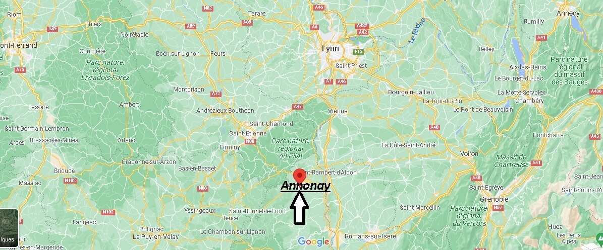 Où se situe Annonay (Code postal 07100)
