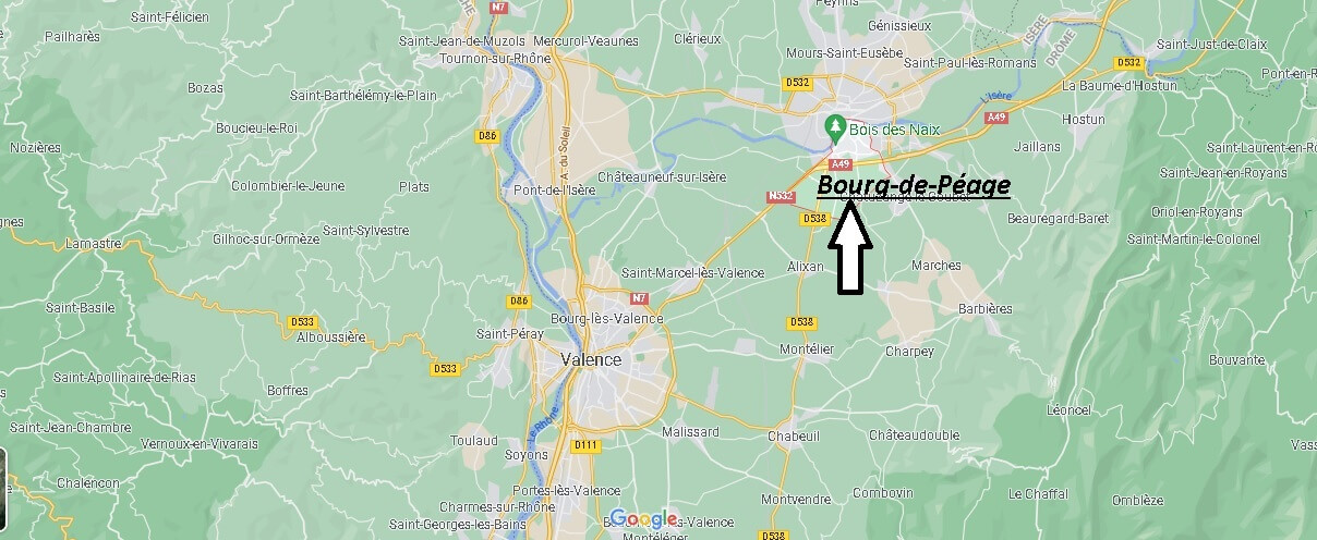 Où se situe Bourg-de-Péage (Code postal 26300)