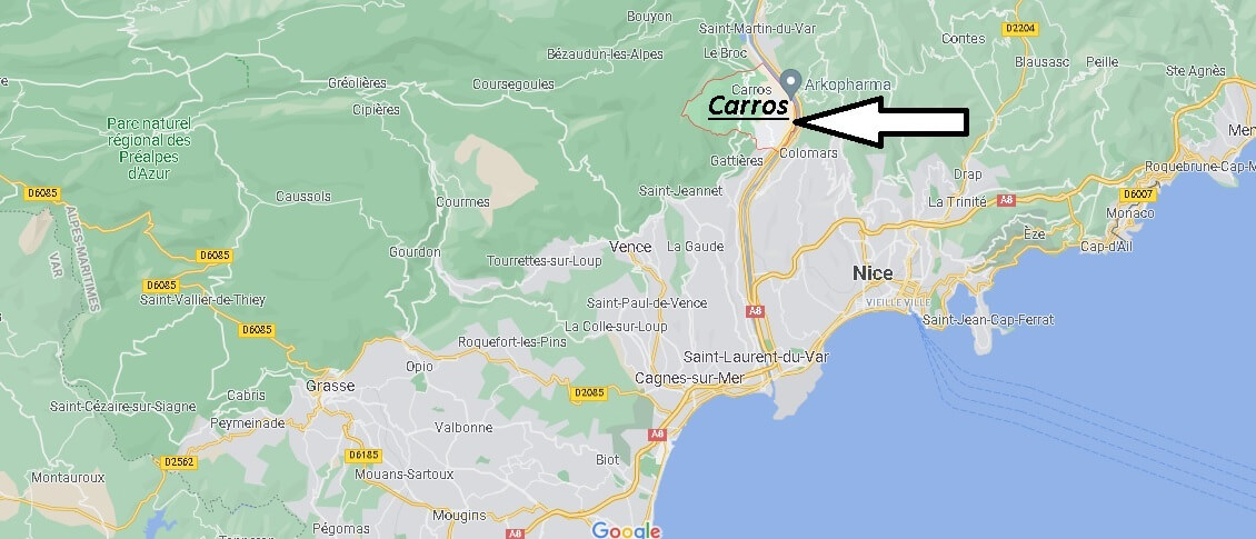 Où se situe Carros (Code postal 06510)