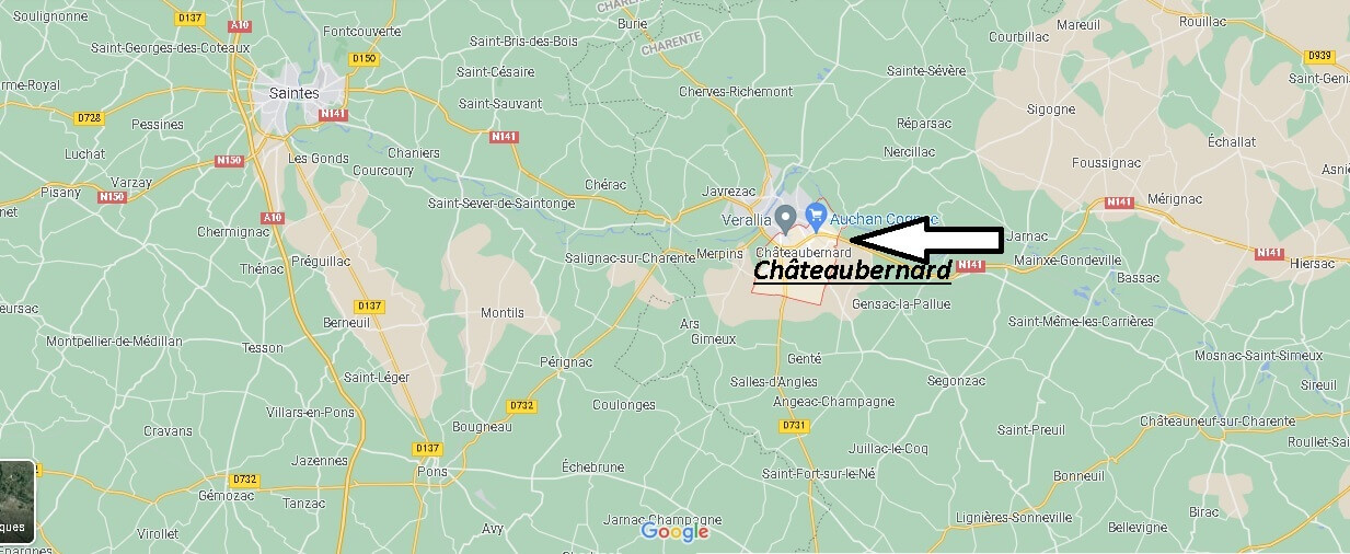 Où se situe Châteaubernard (Code postal 16100)