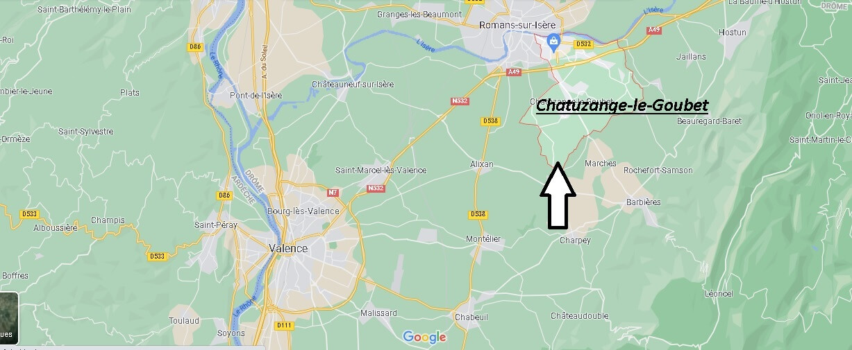 Où se situe Chatuzange-le-Goubet (Code postal 26300)