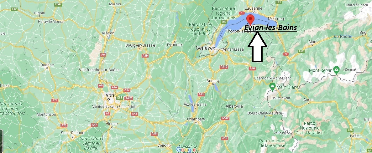 Où se situe Évian-les-Bains (Code postal 74500)