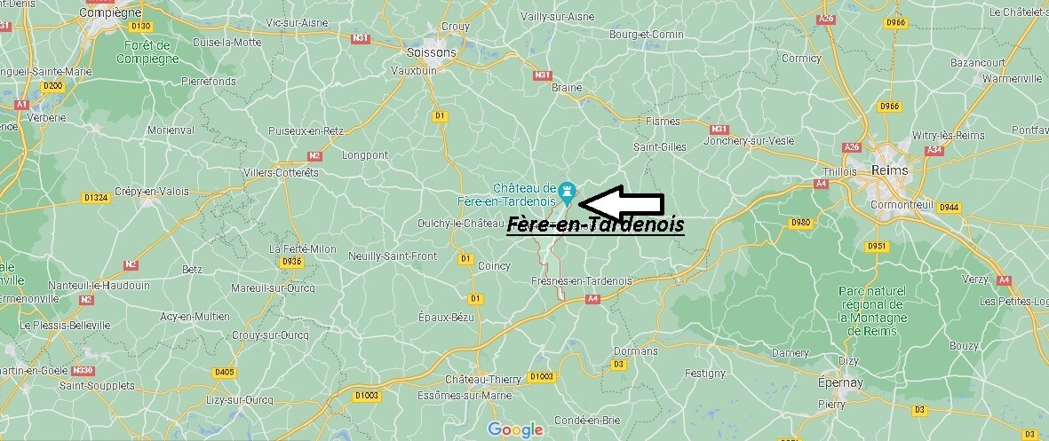 Où se situe Fère-en-Tardenois (Code postal 02130)