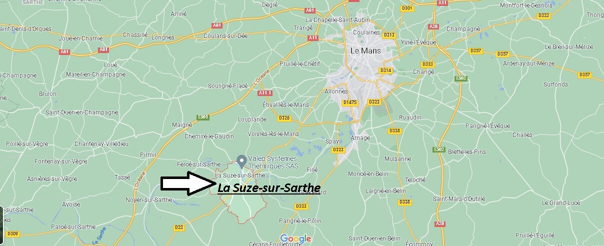 Où se situe La Suze-sur-Sarthe (Code postal 72210)
