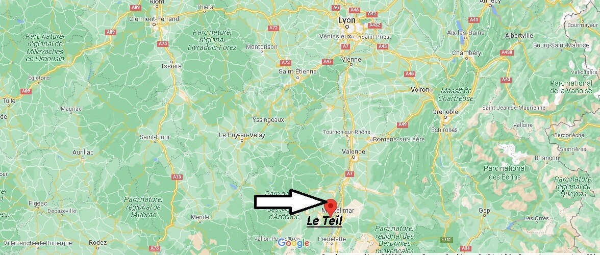 Où se situe Le Teil (Code postal 07400)