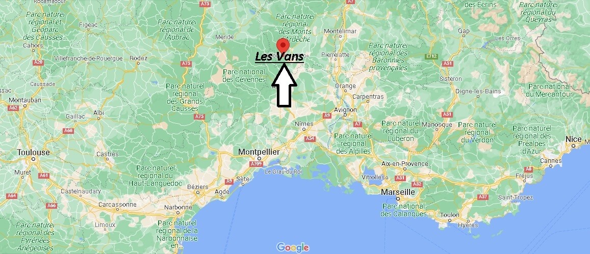 Où se situe Les Vans (Code postal 07140)
