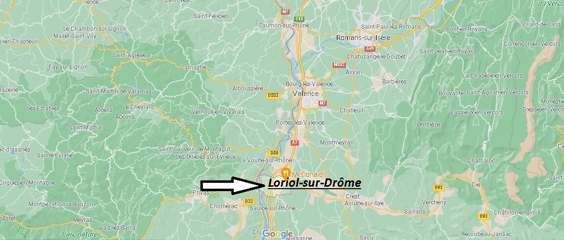 Où se situe Loriol-sur-Drôme (Code postal 26270)