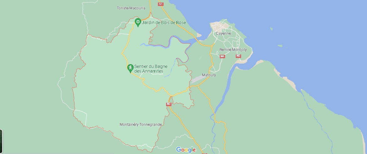 Où se situe Montsinéry-Tonnegrande (Code postal 97356)