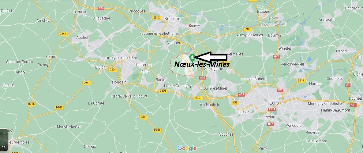 Où se situe Nœux-les-Mines (Code postal 62290)